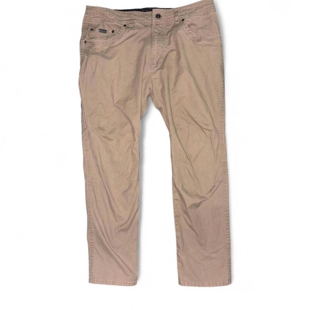 Kuhl Free Kanvus Jeans Mens 36x28 Beige Canvas Relaxed Fit Outdoor Hiking Pants